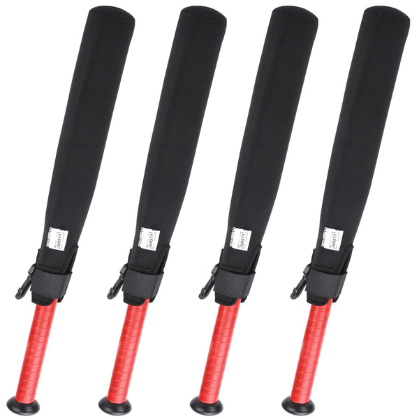 ILHSTY 4 Pack Black Bat Protector Sleeve for Baseball Softball Baseball Bat Sleeve Bag Protector for Youth Adults Bat Cover With Hook for Composite Wood Bats Sport(4 Pack - Black)