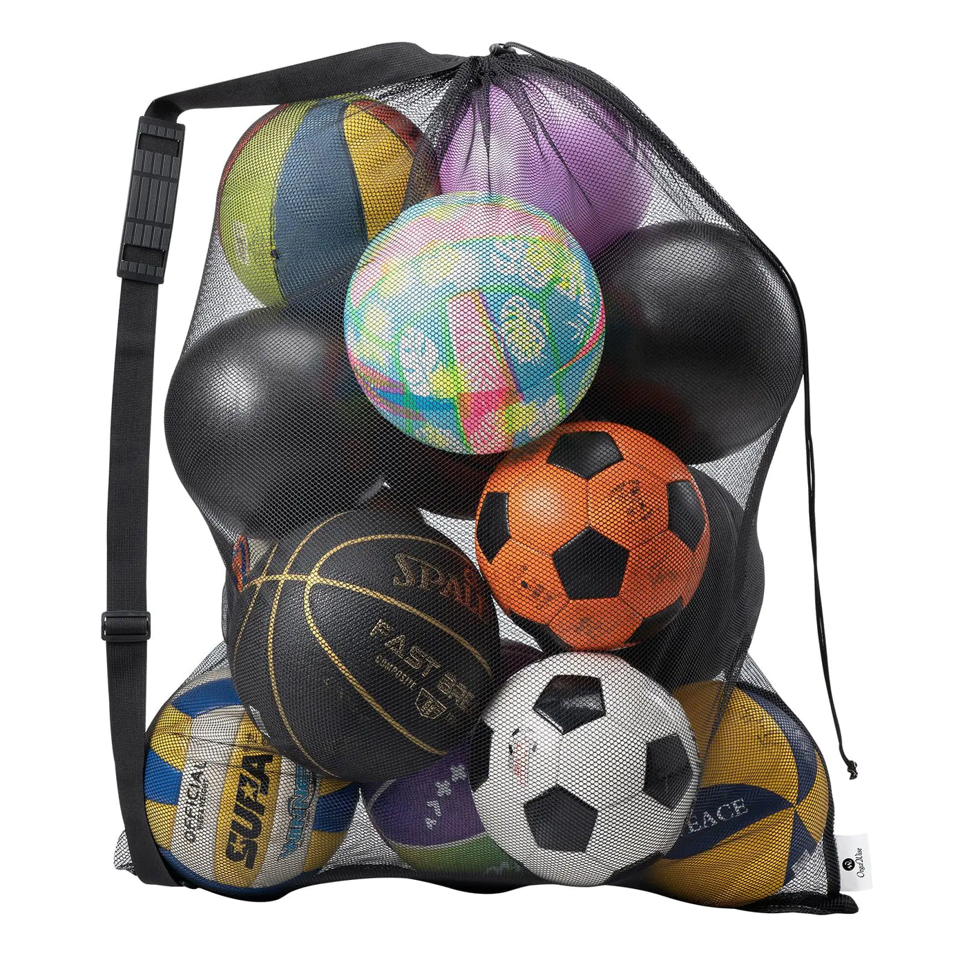 DoGeek Heavy Duty Soccer Ball Net Bag(12-14Balls) Basketball Mesh Ball Bag Soccer Ball Bags Mesh for Coaches Extra Large Mesh Drawstring Bags