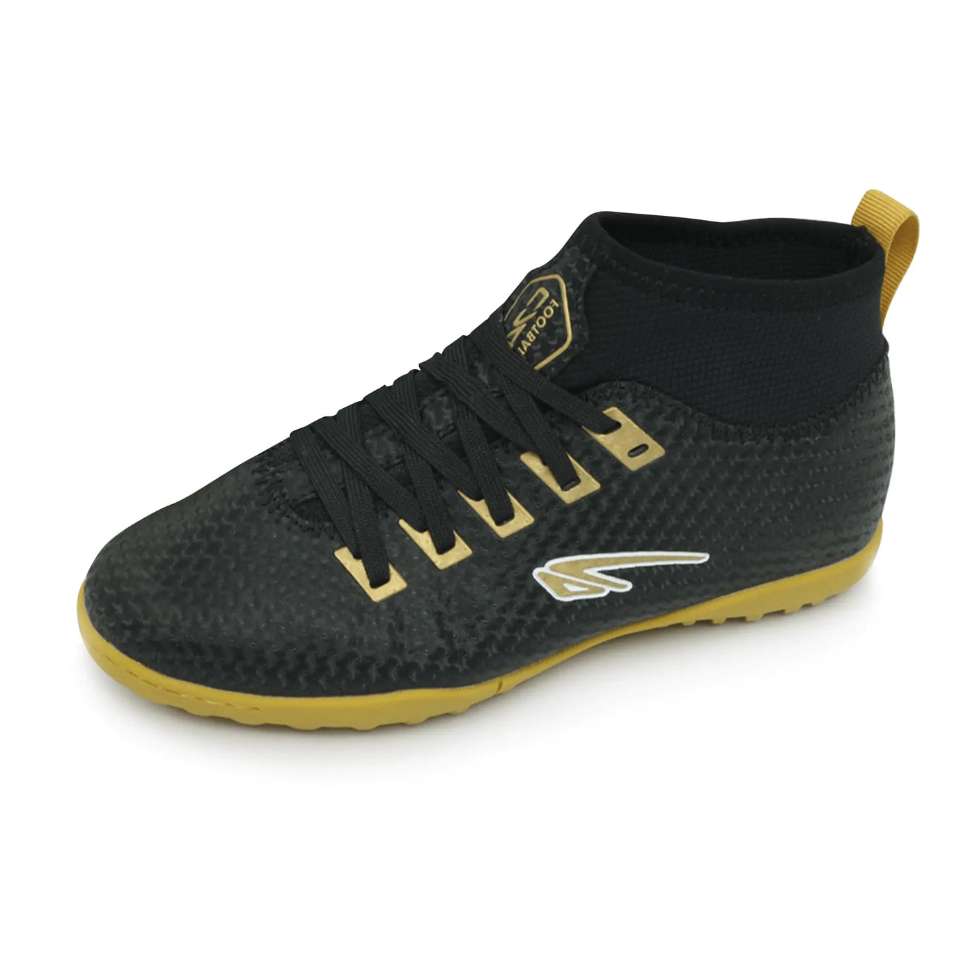 COLLOKY Soccer Cleats for Boys and Girls Lightweight Futsal Training Football Shoes Breathable & Comfortable Stable Traction Ankle SupportVersatile Use for Indoor and Outdoor - 2.5 Black Yellow