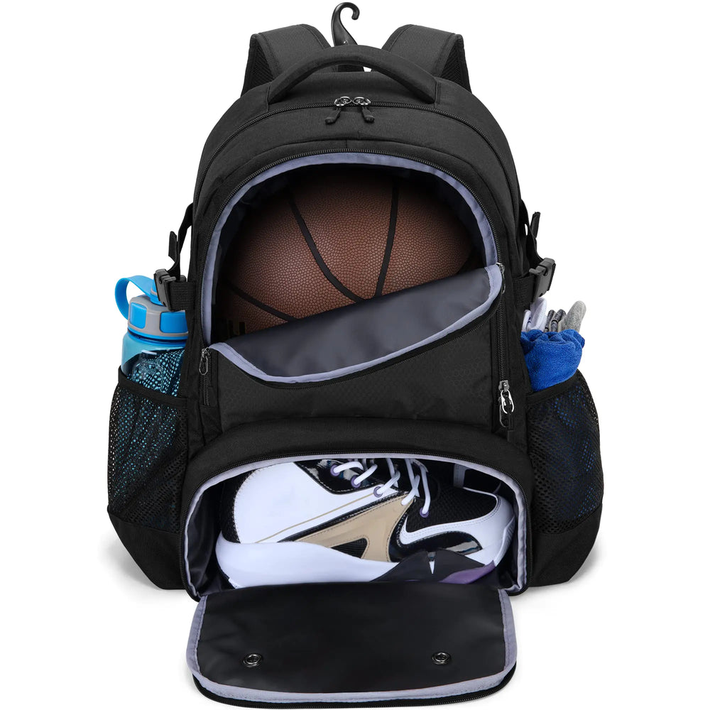 DSLEAF Basketball Bag Soccer Backpack with Ball Compartment & Shoe Compartment for Basketball Soccer Volleyball Sports