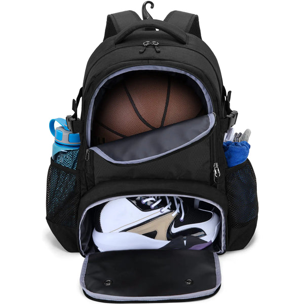 DSLEAF Basketball Bag Soccer Backpack with Ball Compartment & Shoe Compartment for Basketball Soccer Volleyball Sports