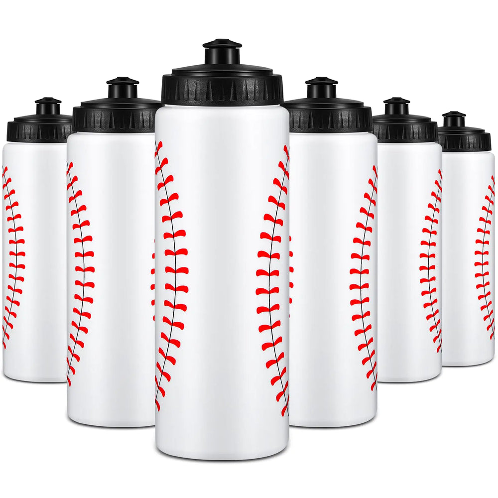 Yaomiao 24 Pcs Baseball Water Bottle Bulk Reusable Baseball Sports Bottle 20 oz Squeeze Water Bottles Baseball Accessories Gifts School Sports (Baseball)