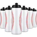 Yaomiao 24 Pcs Baseball Water Bottle Bulk Reusable Baseball Sports Bottle 20 oz Squeeze Water Bottles Baseball Accessories Gifts School Sports (Baseball)
