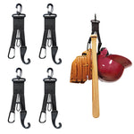 AJFHKJ Baseball Softball Gear Hanger Dugout Organizer -Multipurpose Hanging Buckle Metal Hangers for Hold Outdoor Sports Equipment Camping Gloves Helmets Bats Water Bottle Holder (Black 4Pcs)