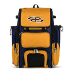 Boombah Superpack Bat Pack - Backpack Version (no wheels) - Holds up to 4 Bats - BPSPC23 Navy/Gold - For Baseball or Softball