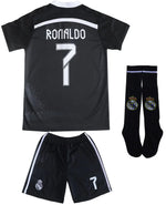 LeenBD Ronaldo No #7 Madrid Black Dragoon Special Edition Kids Soccer Jersey Kit Shorts Socks Set Youth Sizes (Black.26. (8-9 Years))…