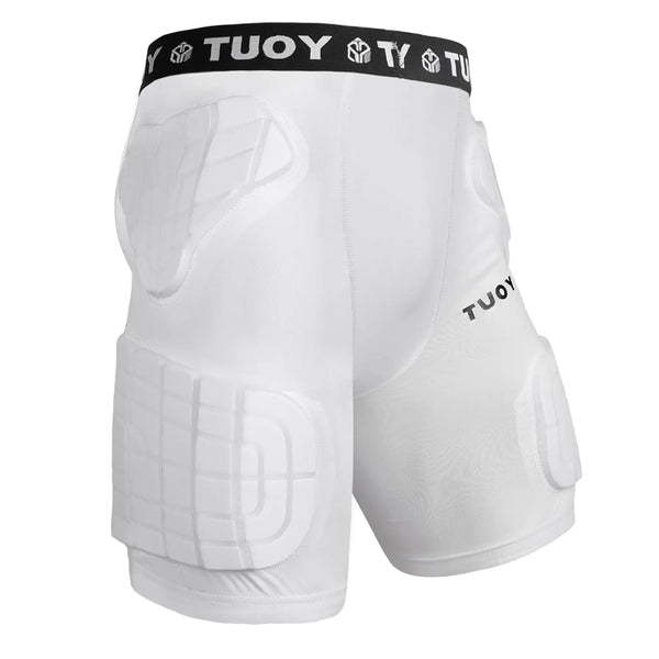 DGXINJUN Mens Padded Football Girdles Compression 5 Pads Football Pads with Hip Tail Thigh Protector for Football Baseball
