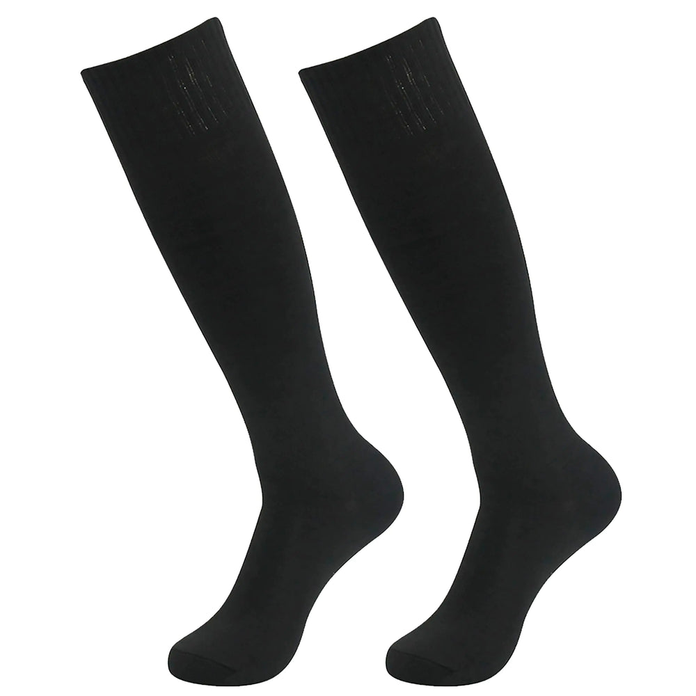 HAPYCEO Softball Socks Mens Baseball Soccer Football Knee High School Uniform Tube Casual Team Sport Long Socks 2 Pairs Black