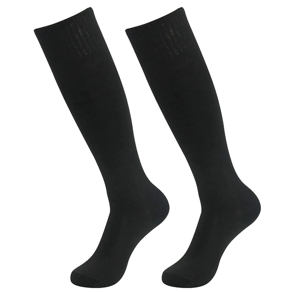 HAPYCEO Softball Socks Mens Baseball Soccer Football Knee High School Uniform Tube Casual Team Sport Long Socks 2 Pairs Black