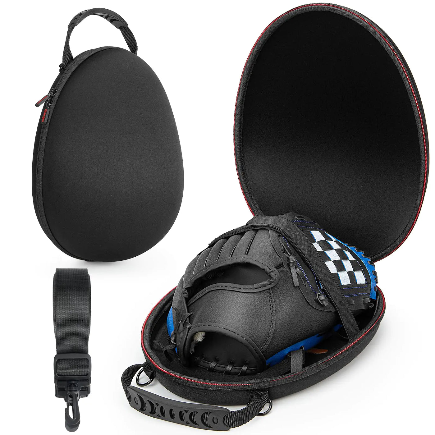 Baseball Glove Case Baseball Glove Bag for 9.5-12 Inch Toddler Gloves Adult Softball Glove Protector Case Hardshell Baseball Glove Holder Glove Storage Carrier Box with Adjustable Shoulder Strap