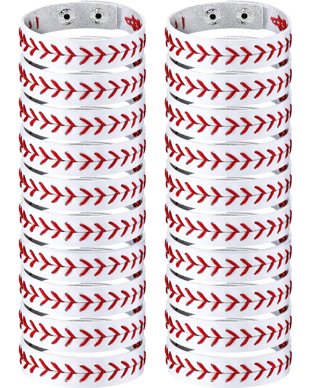Genuine Leather Baseball Bracelet Baseball Wristbands Baseball Gifts for Boys Men Women Girls Baseball Players Sports Team (20 Pcs)