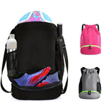 Soccer Bags Waterproof Drawstring Gym Backpack for Baskestball Rugby Volleyball Yoga Large Capacity Sports Bag (Black)