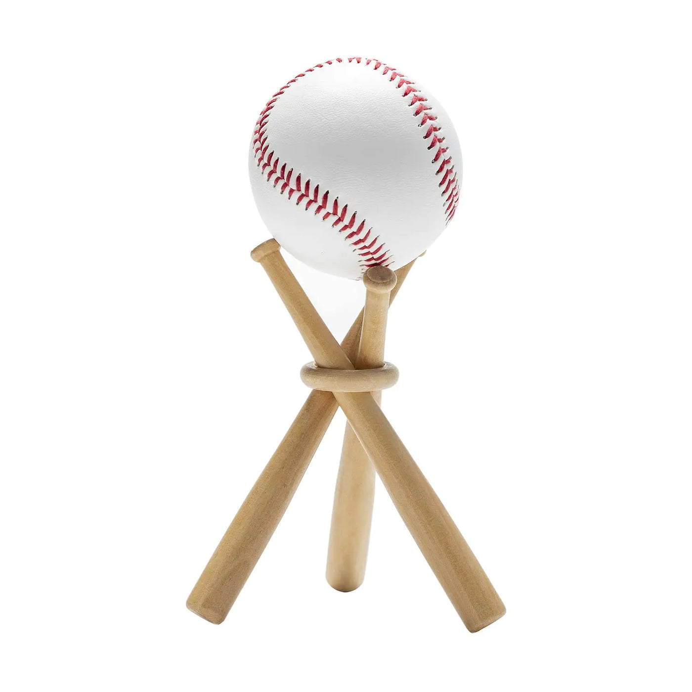 xuetbe Wood Baseball Display Tripod Holder Sports Official Baseball Autograph Display Stand for Tenni Softball and Other Small Spherical Objects- Consists of 3 Mini Baseball Bats & 1 Ring (5 inch)