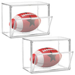 2PCS Football Display Case Full Size Clear Football Case Display Case with Magnetic Door and UV Protection Acrylic Football Holders Display for Football Fans & Collectors Sports Collectibles