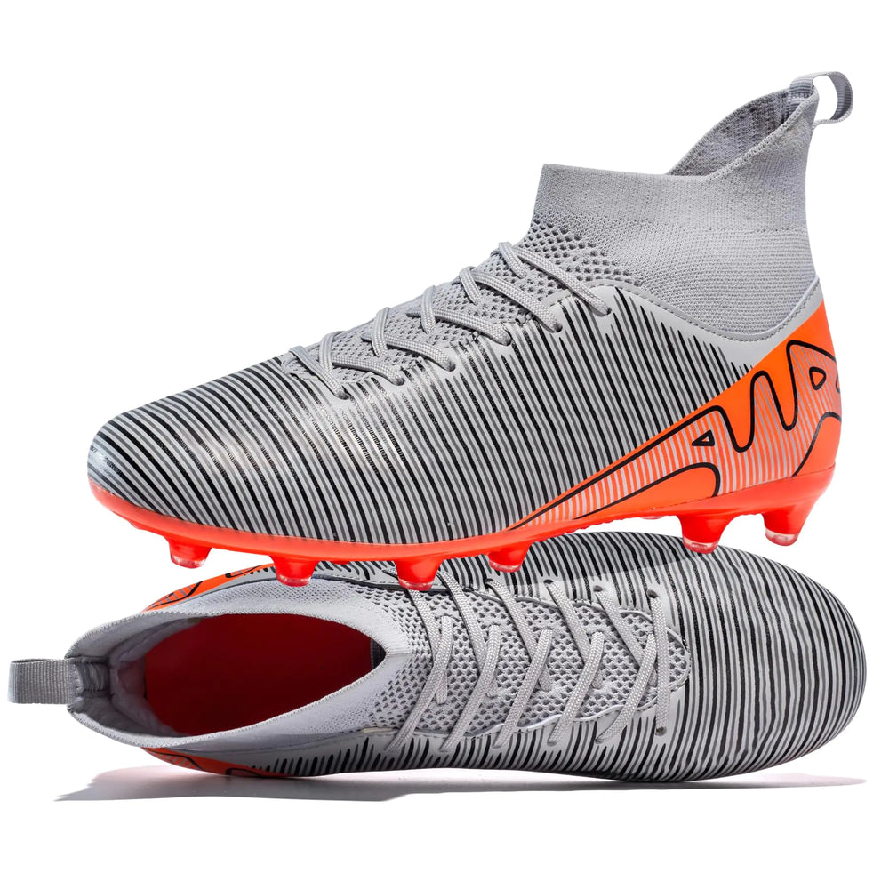 Enudet Mens Soccer Cleats Shoes Football Shoes for Training Athletic Boys Professional Sneaker Outdoor AG/FGGray10
