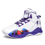 Korean Style Kids Basketball Shoes - Breathable Black/White