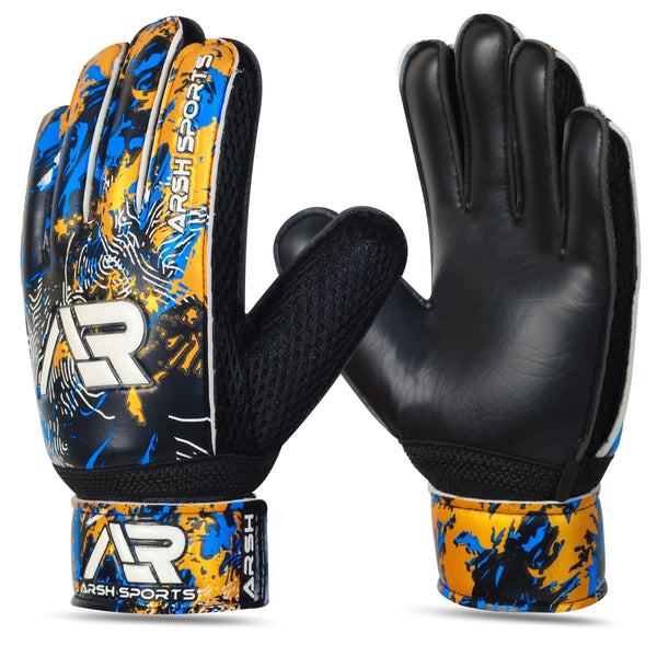 Arsh Sports Soccer Goalie Gloves Football Goalkeeper Gloves for Kids Youth & Adult Strong Grip Finger Save 4mm Latex Finger Spine Protection (Gold-Black Size 8 Suitable for Size M-L Adult)